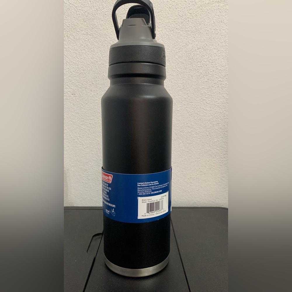 Coleman Autoseal FreeFlow Stainless Steel Water Bottle, Black, 40 oz. - Picture 3 of 4